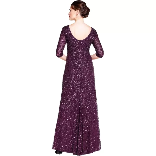 Adrianna Papell Womens 34 SLV Scoop Back AllOver Beaded Gown Cabernet 10Adrianna Papell Womens 34 SLV Scoop Back AllOver Beaded Gown Cabernet 10