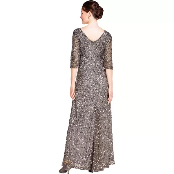 Adrianna Papell Womens 34 SLV Scoop Back AllOver Beaded Gown Lead 16Adrianna Papell Womens 34 SLV Scoop Back AllOver Beaded Gown Lead 16