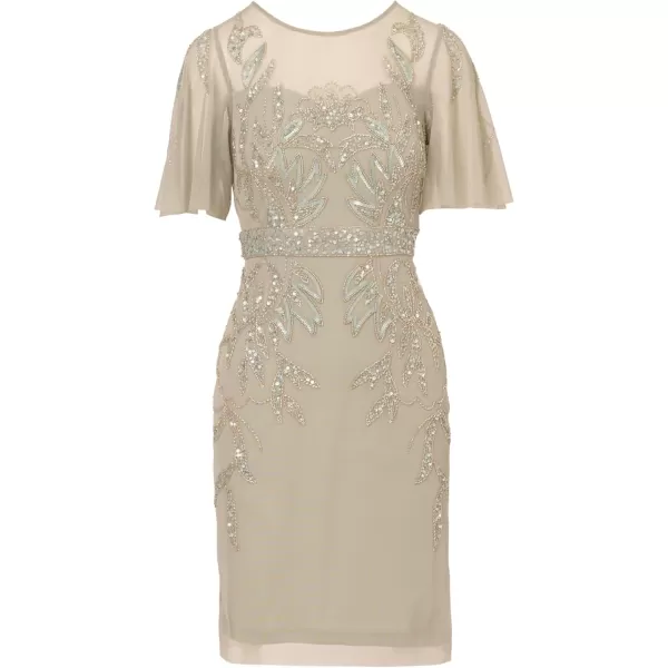 Adrianna Papell Womens Beaded Cocktail DressFrosted Sage