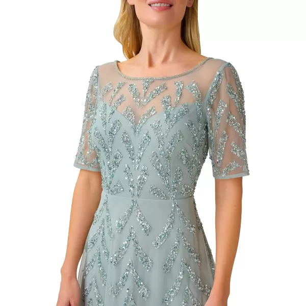 Adrianna Papell Womens Beaded Midi DressFrosted Sage