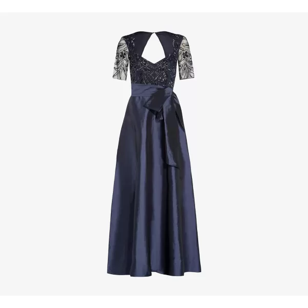 Adrianna Papell Womens Beaded Taffeta GownNavy