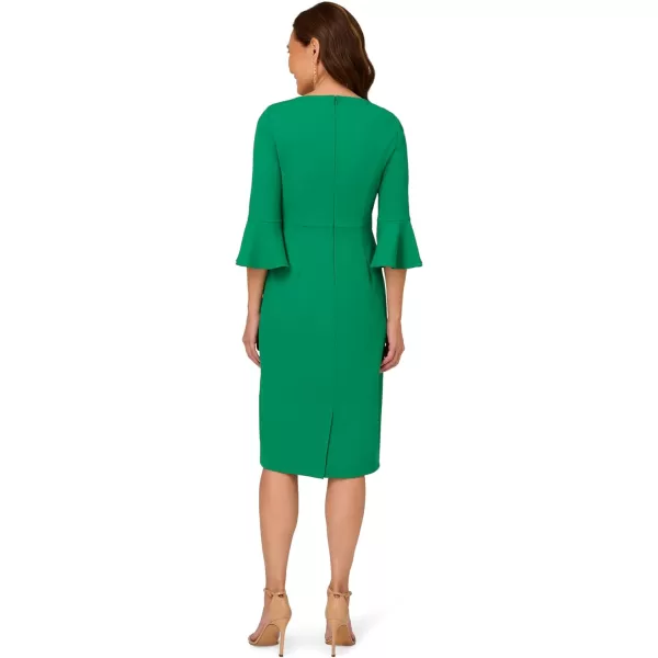 Adrianna Papell Womens Bell Sleeve TieVivid Green