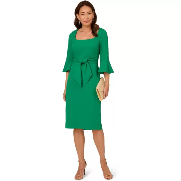 Adrianna Papell Womens Bell Sleeve TieVivid Green