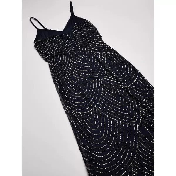 Adrianna Papell Womens Blouson Beaded Gown Navy 14Adrianna Papell Womens Blouson Beaded Gown Navy 14