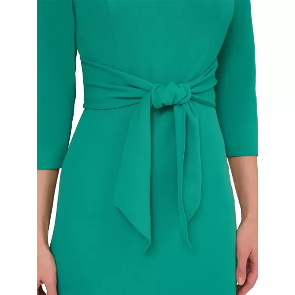 Adrianna Papell Womens Bow Sheath Dress with Three Quarter SleevesBotanic Green