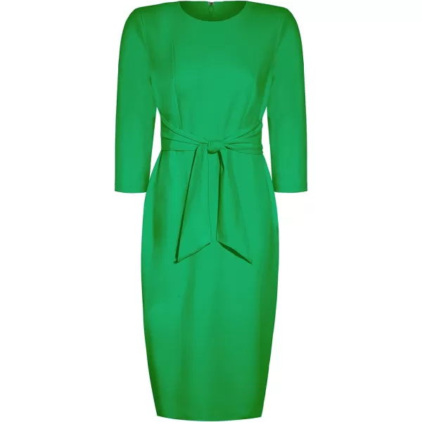 Adrianna Papell Womens Bow Sheath Dress with Three Quarter SleevesVivid Green