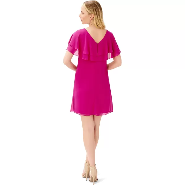 Adrianna Papell Womens Chiffon Shift DressBrilliant Fuchsia