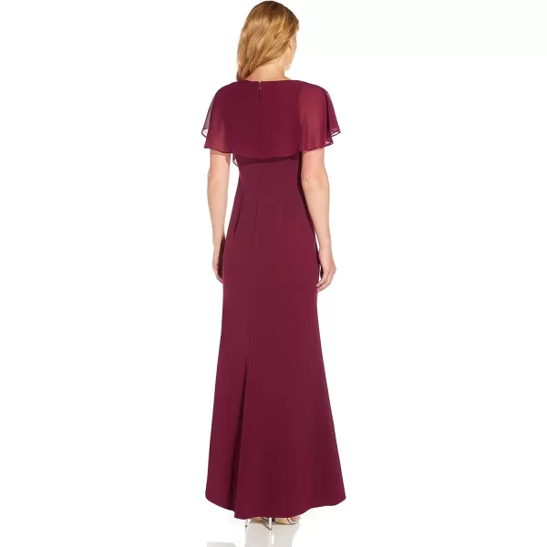 Adrianna Papell Womens Crepe Chiffon GownBright Burgundy