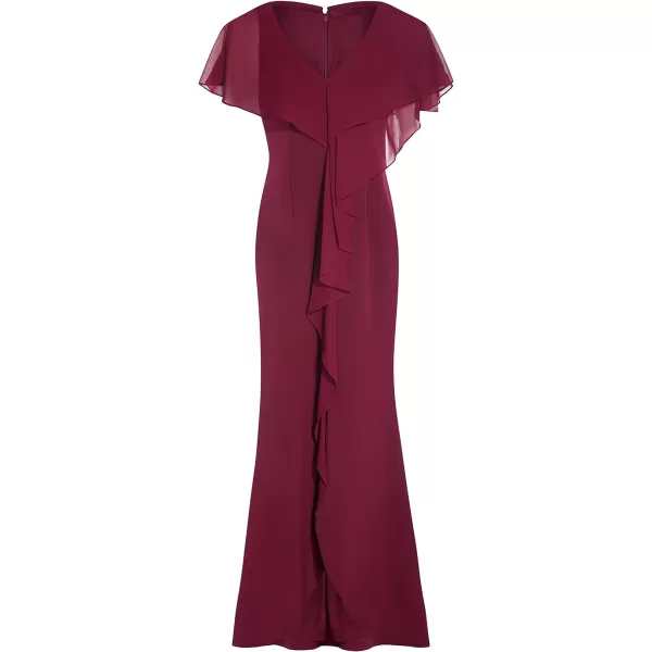 Adrianna Papell Womens Crepe Chiffon GownBright Burgundy