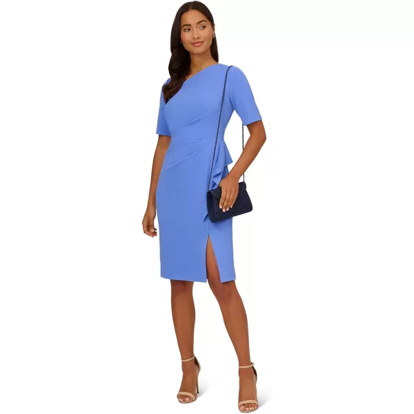 Adrianna Papell Womens Draped Knit Crepe DressPrecious Peri