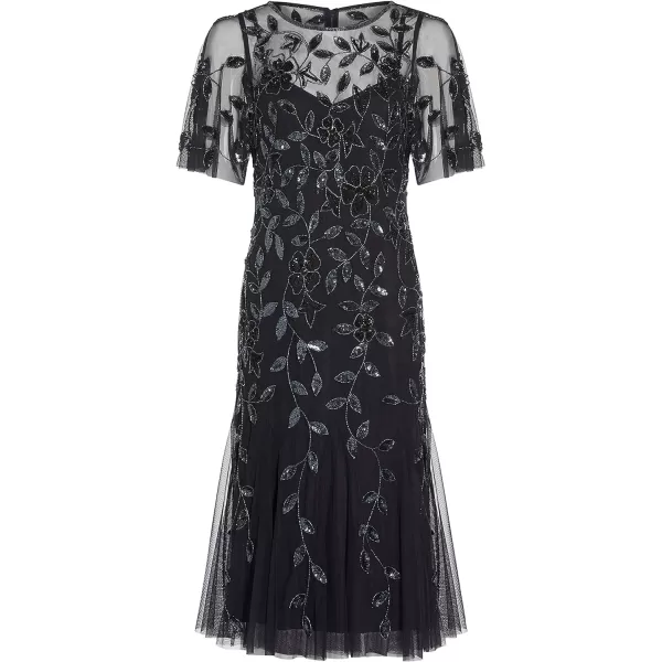 Adrianna Papell Womens Elegant Beaded Midi DressTwilight