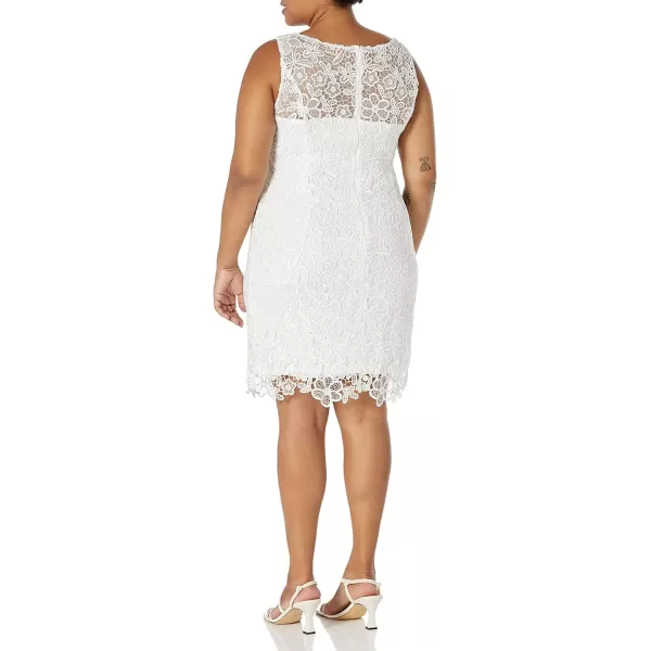 Adrianna Papell Womens Guipure Lace Sheath DressWhite