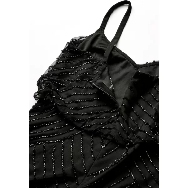 Adrianna Papell Womens Long Beaded Blouson GownBlack