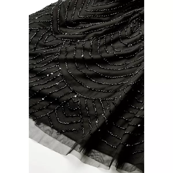 Adrianna Papell Womens Long Beaded Blouson GownBlack