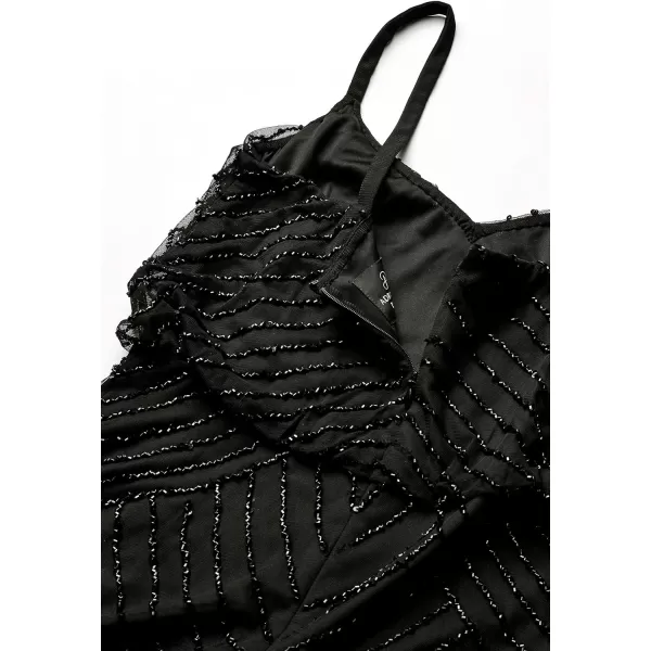 Adrianna Papell Womens Long Beaded Blouson GownBlack