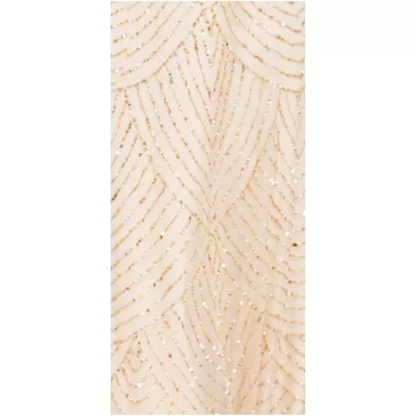 Adrianna Papell Womens Long Beaded Blouson GownChampGold