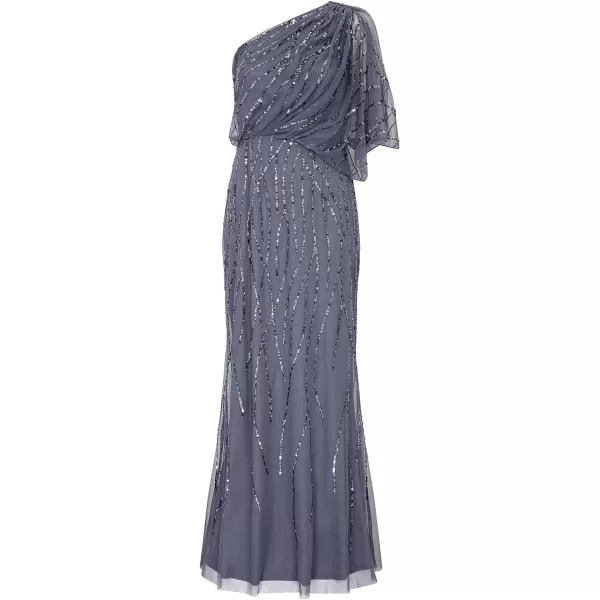 Adrianna Papell Womens Long Beaded DressesDusty Blue