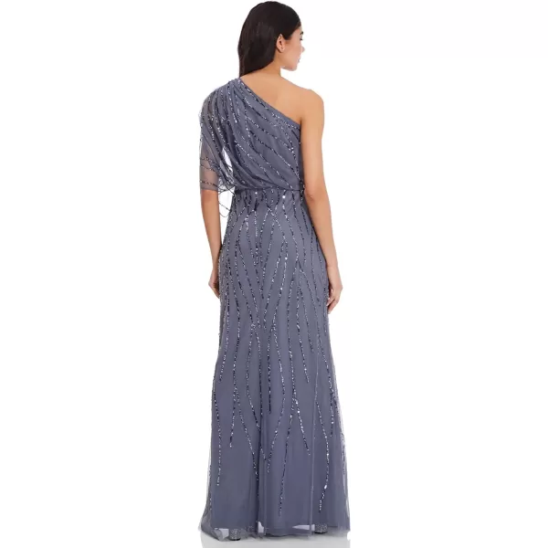 Adrianna Papell Womens Long Beaded DressesDusty Blue