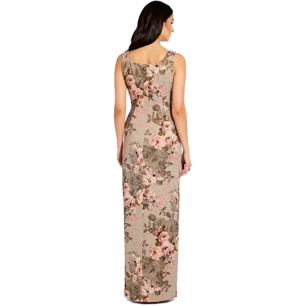 Adrianna Papell Womens Matelasse Long DressSlateBlush Multi