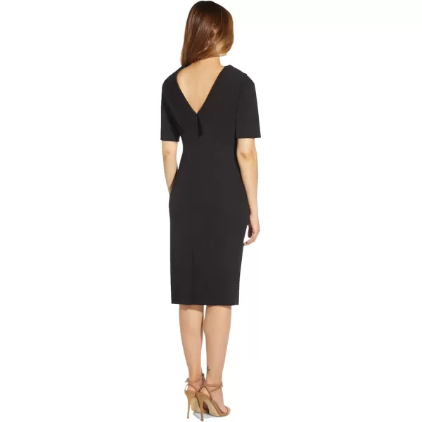 Adrianna Papell Womens Roll Neck Sheath with V BackBlack