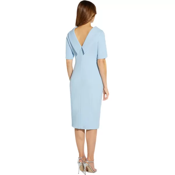 Adrianna Papell Womens Roll Neck Sheath with V BackBlue Mist