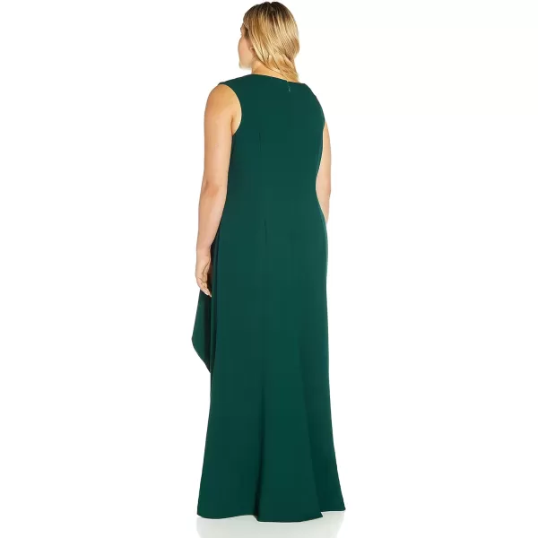 Adrianna Papell Womens Satin Crepe GownDark Jade