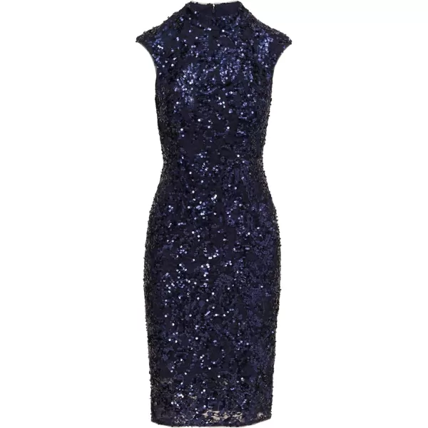 Adrianna Papell Womens Sequin Lace Midi DressNavy