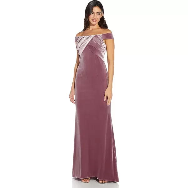 Adrianna Papell Womens Stretch Velvet DressAntique Rose