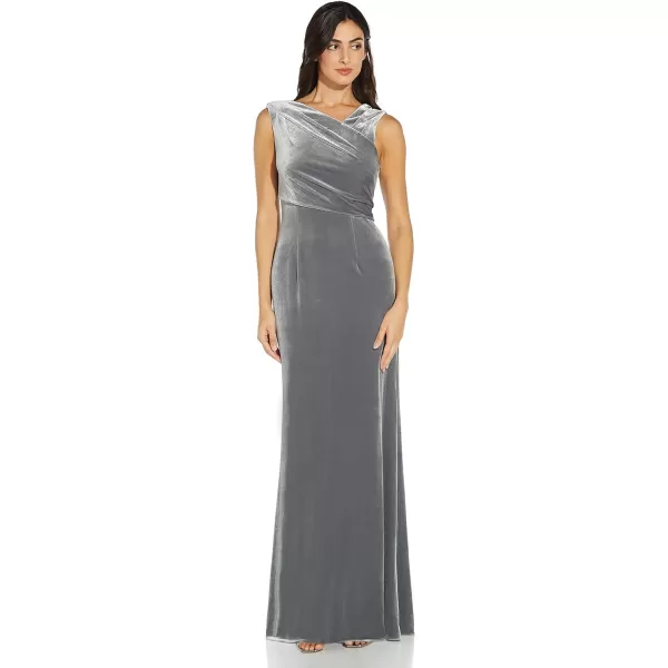 Adrianna Papell Womens Velvet Mermaid GownSilver