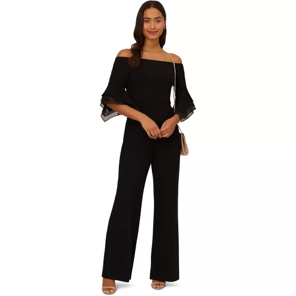 Adrianna Papell womens Organza Crepe JumpsuitBlack