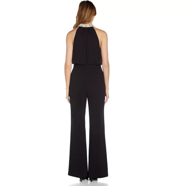 Adrianna Papell womens Pearl Chiffon Crepe JumpsuitBlack