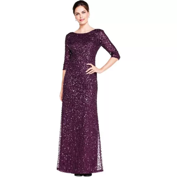 Adrianna Papell Womens 34 SLV Scoop Back AllOver Beaded Gown Cabernet 10Adrianna Papell Womens 34 SLV Scoop Back AllOver Beaded Gown Cabernet 10