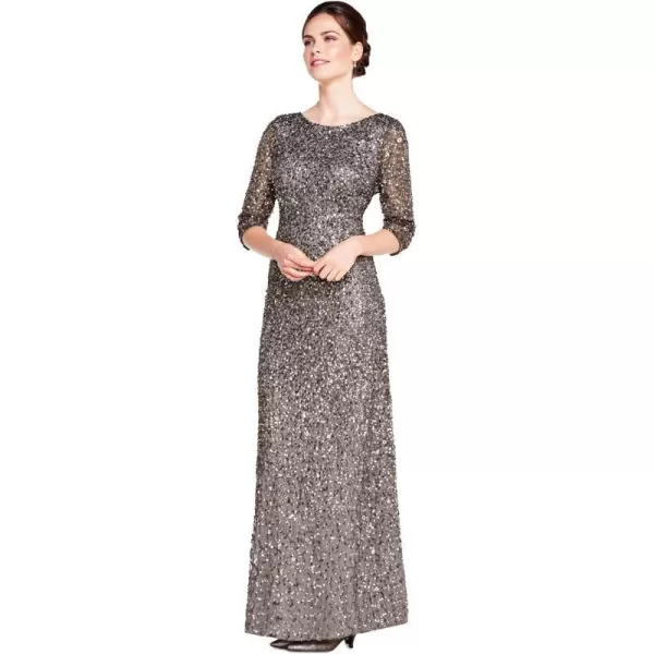 Adrianna Papell Womens 34 SLV Scoop Back AllOver Beaded Gown Lead 16Adrianna Papell Womens 34 SLV Scoop Back AllOver Beaded Gown Lead 16