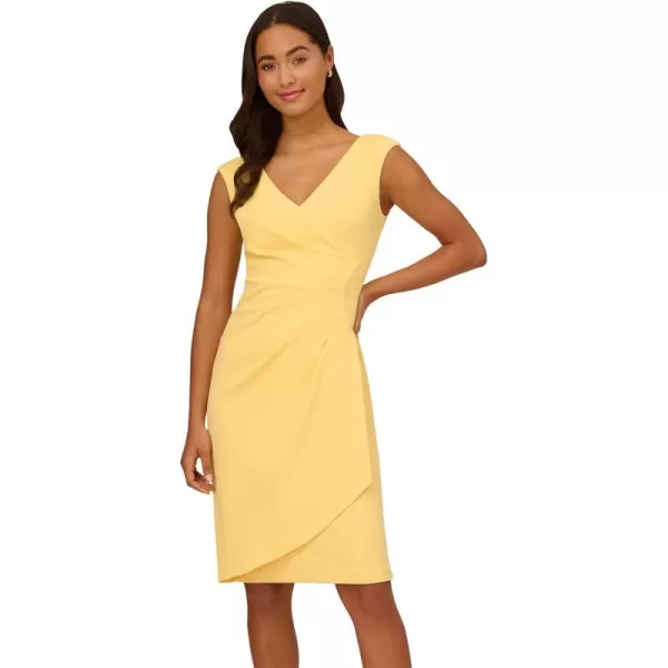 Adrianna Papell Womens Crepe Draped Overlay DressWarm Sun