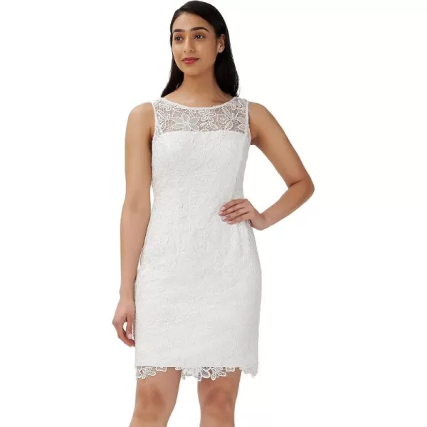 Adrianna Papell Womens Guipure Lace Sheath DressIvory