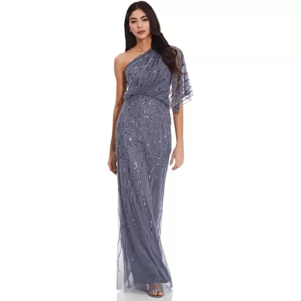 Adrianna Papell Womens Long Beaded DressesDusty Blue