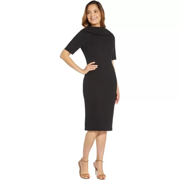 Adrianna Papell Womens Roll Neck Sheath with V BackBlack