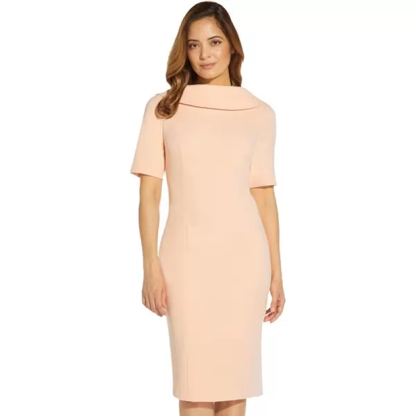 Adrianna Papell Womens Roll Neck Sheath with V BackBlush