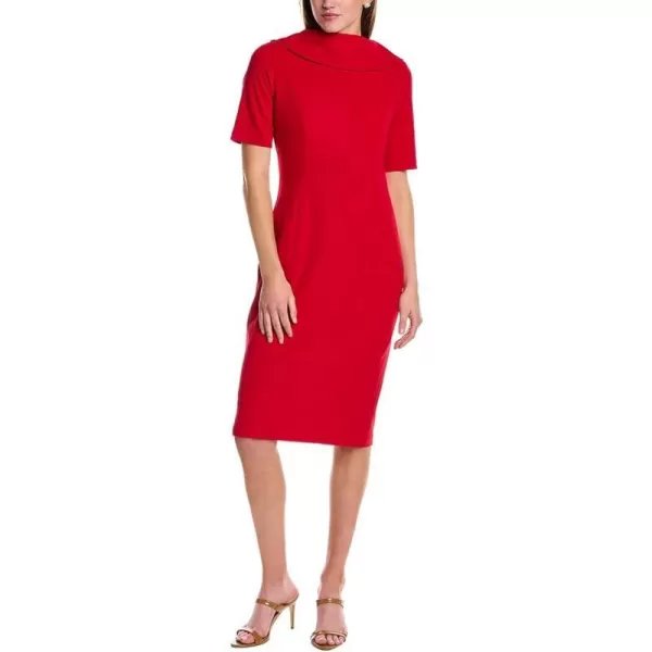 Adrianna Papell Womens Roll Neck Sheath with V BackRed