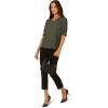 imageAdrianna Papell Womens Elbow Smocked Sleeve and Shoulder Printed TopDeep Forest Animal Ditsy