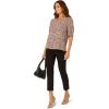 imageAdrianna Papell Womens Elbow Smocked Sleeve and Shoulder Printed TopTan Shadow Leopard