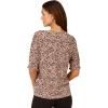 imageAdrianna Papell Womens Elbow Smocked Sleeve and Shoulder Printed TopTan Shadow Leopard