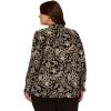 imageAdrianna Papell Womens Plus Size Ruffle Tieneck Long Sleeve TopBlackIvory Pretty Floral