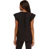 imageAdrianna Papell Womens Solid Woven Airflow Flutter Sleeve TopBlack