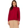 imageAdrianna Papell Womens Mock Neck Step Hem SweaterCranberry