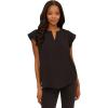 imageAdrianna Papell Womens Solid Woven Airflow Flutter Sleeve TopBlack