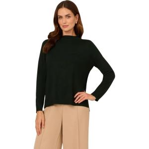 imageAdrianna Papell Womens Mock Neck Step Hem SweaterHunter