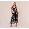 imageAdrianna Papell Womens Bell Sleeve Tie Front DressBlack Multi