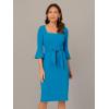 imageAdrianna Papell Womens Bell Sleeve Tie Front DressDeep Cerulean