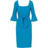 imageAdrianna Papell Womens Bell Sleeve Tie Front DressDeep Cerulean